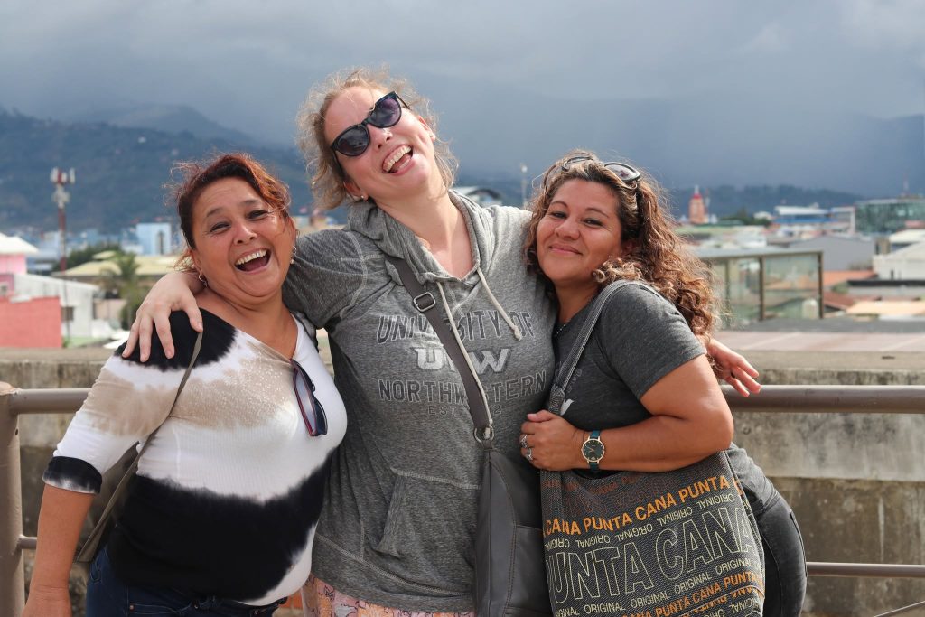 About Three women laughing together